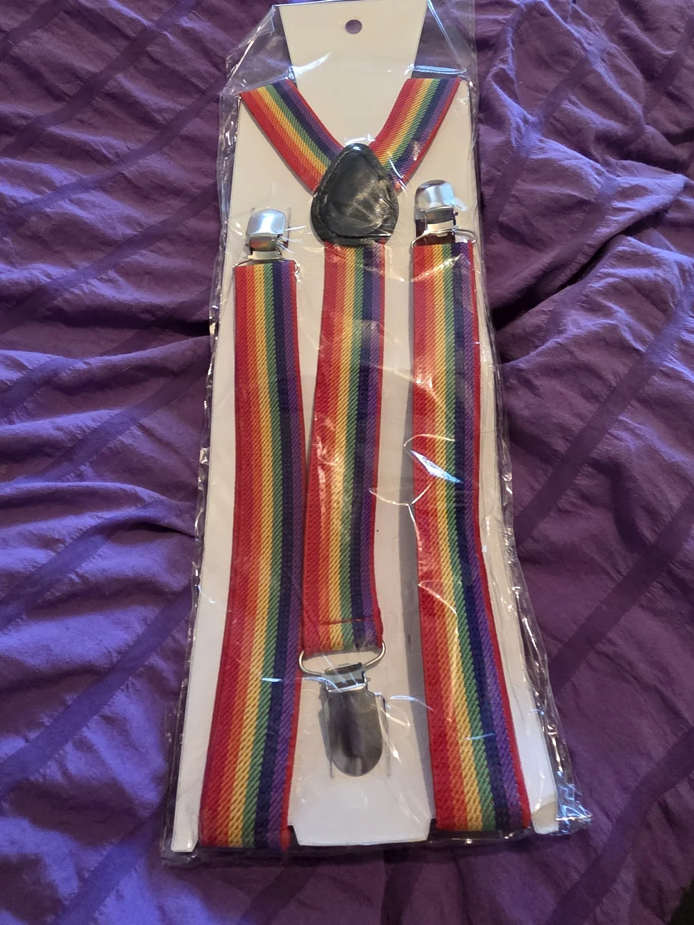 Rainbow Stripe Suspenders for Women - Vibrant Multicolor